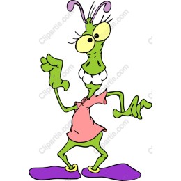 Quirky Green Cartoon Alien