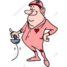 Cheerful Cartoon Character in Pink