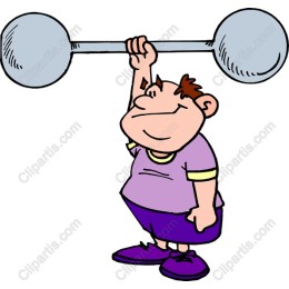Cartoon Character Lifting Dumbbell