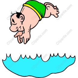 Swimmer Diving into Waves