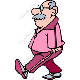 Cheerful Elderly Man in Pink Tracksuit