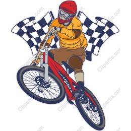 BMX Rider with Checkered Flags