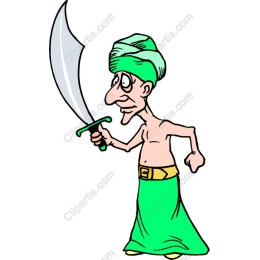 Whimsical Sword Wielder Cartoon