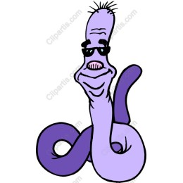 Cool Purple Worm Character