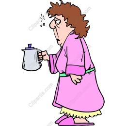 Groggy Morning Coffee Woman