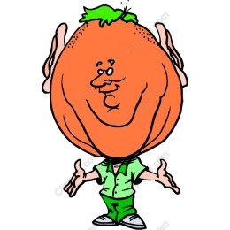 Whimsical Orange Head Character