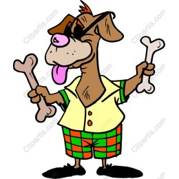 Playful Dog with Bones