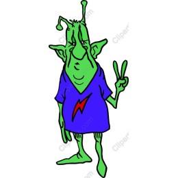 Playful Green Alien Character
