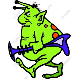 Playful Green Alien