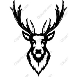 Majestic Black Deer Head