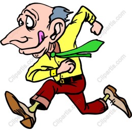 Cheerful Running Elderly Man