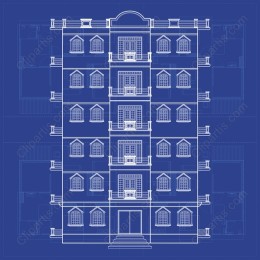 Classic Multi-Story Building Blueprint