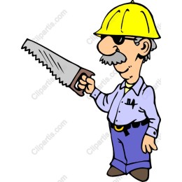 Cheerful Carpenter with Saw