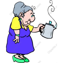 Charming Grandmother Tea Pouring