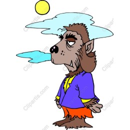 Playful Cartoon Wolf