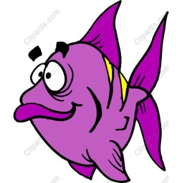 Vibrant Purple Cartoon Fish