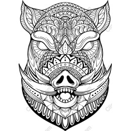 Intricately ed Boar Mask