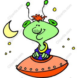 Friendly Alien in Flying Saucer