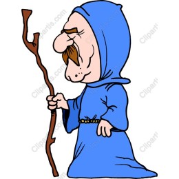 Wise Old Man in Blue Robe