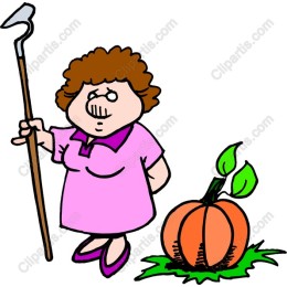 Cheerful Gardener with Pumpkin
