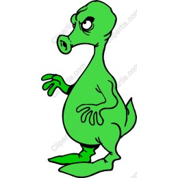 Charming Green Cartoon Monster