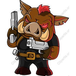 Fierce Cartoon Boar