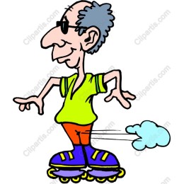 Cheerful Roller Skater Cartoon