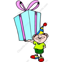 Whimsical Child with Gift