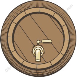 Rustic Wooden Barrel with Tap
