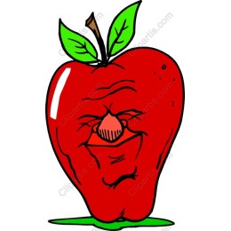 Grumpy Apple Character