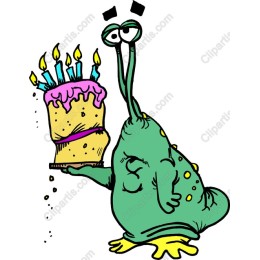 Whimsical Birthday Monster Holding Cake