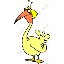Whimsical Yellow Stork