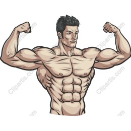 Strong Man Flexing Muscle