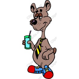 Charming Cartoon Dog with Drink