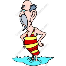 Whimsical Elderly Beachgoer