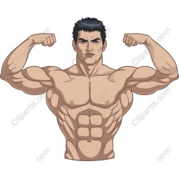 Flexing Muscular Man
