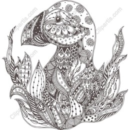 Intricate Bird and Leaf