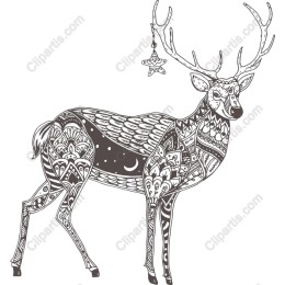 Intricate Deer with Festive Elements