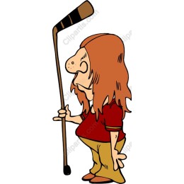 Quirky Cartoon Hockey Player