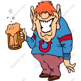 Cheerful Cartoon Beer Drinker