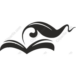 Open Book with Artistic Swirls