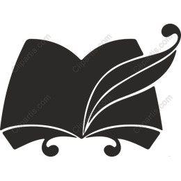 Open Book with Quill