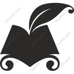 Elegant Open Book with Leaf