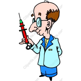 Playful Cartoon Doctor with Syringe