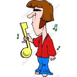Playful Musician with Musical Note