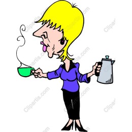 Charming Cartoon Coffee Woman