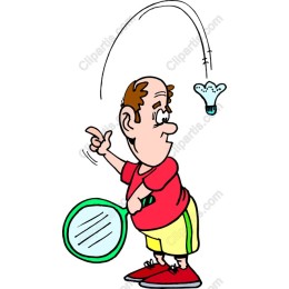 Cartoon Badminton Player