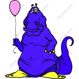 Charming Purple Creature with Balloon