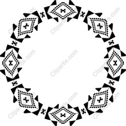 Elegant Black and White Circular Ethnic Pattern