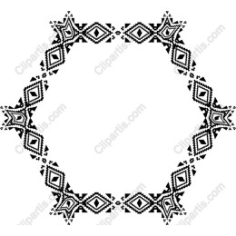 Tribal Geometric Frame - Black and White